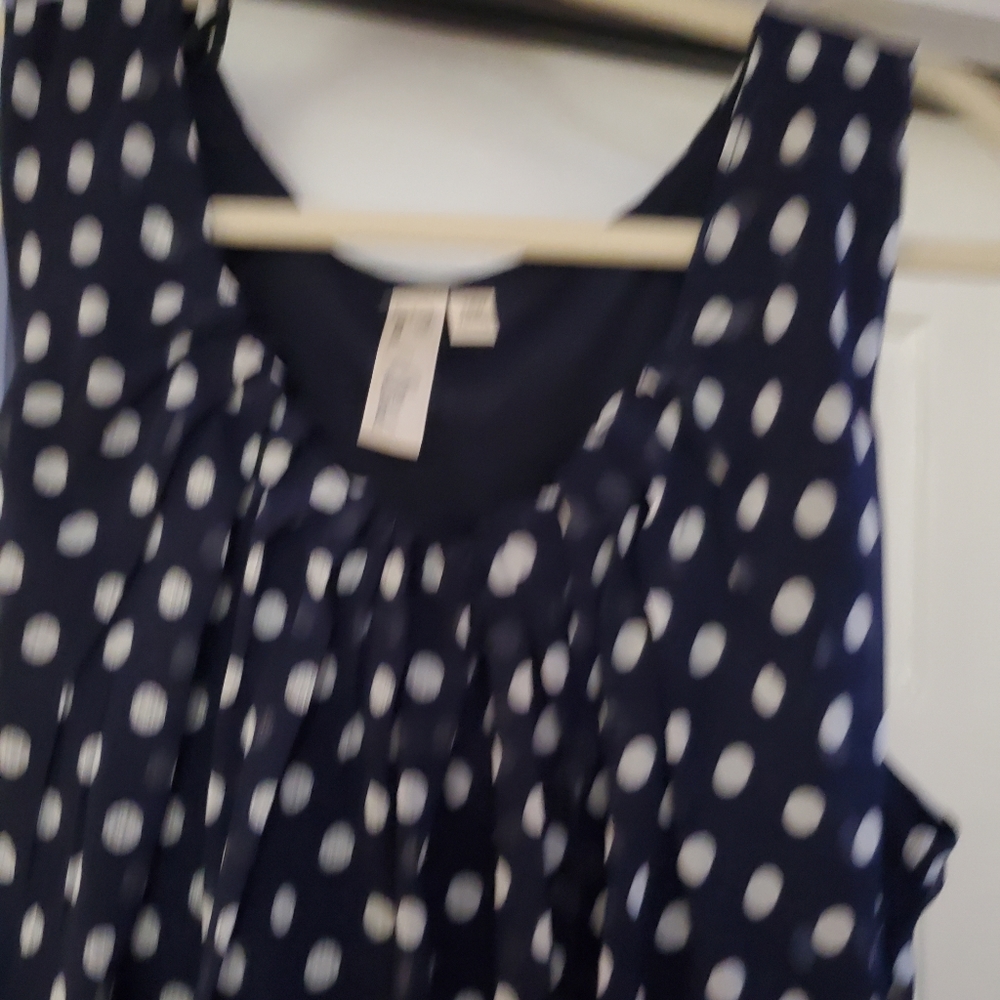 Navy blue and white dress